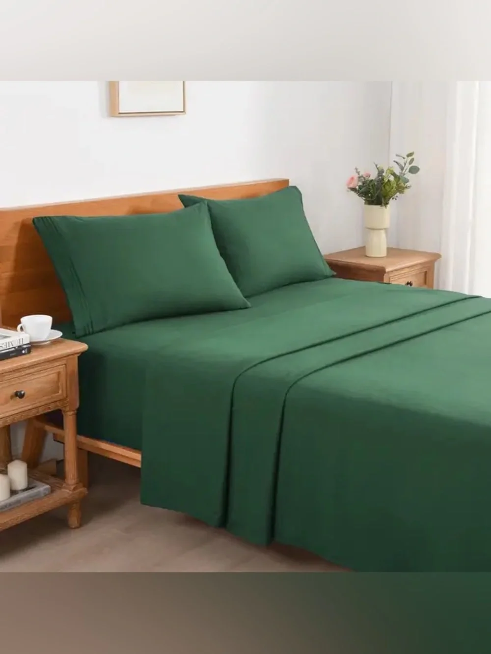 Forest Green Bed Queen 4 piece Sheet Set